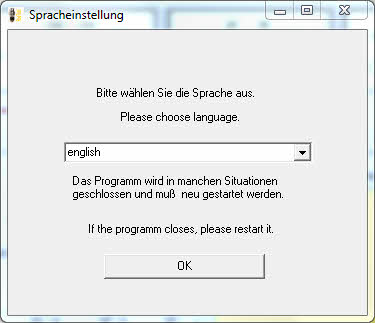 choose language at install software