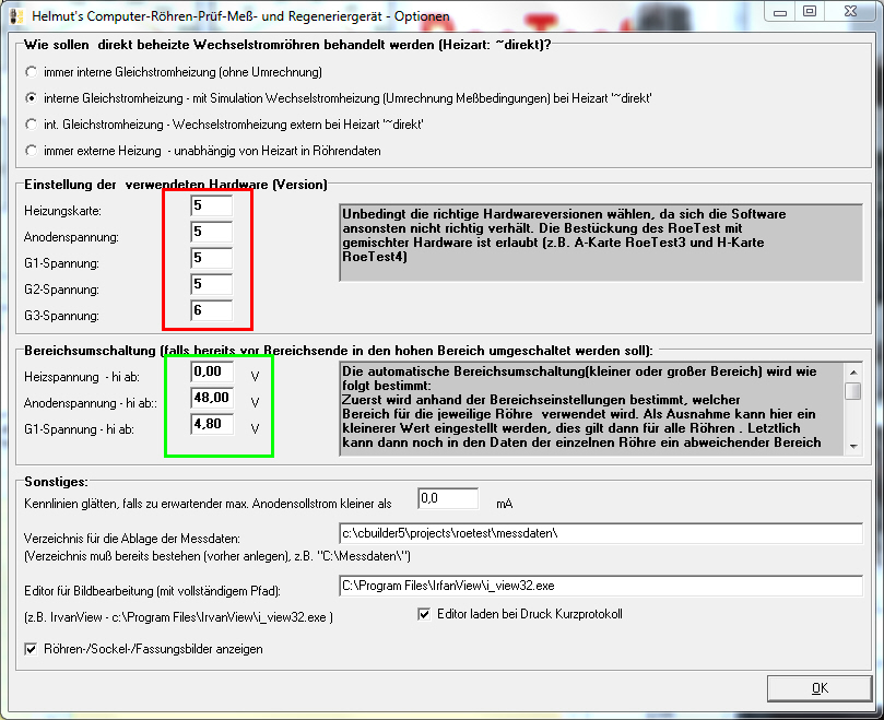 RoeTest5 Karteneinstellung