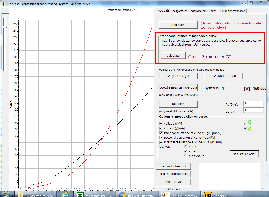 calculating transconductance curve